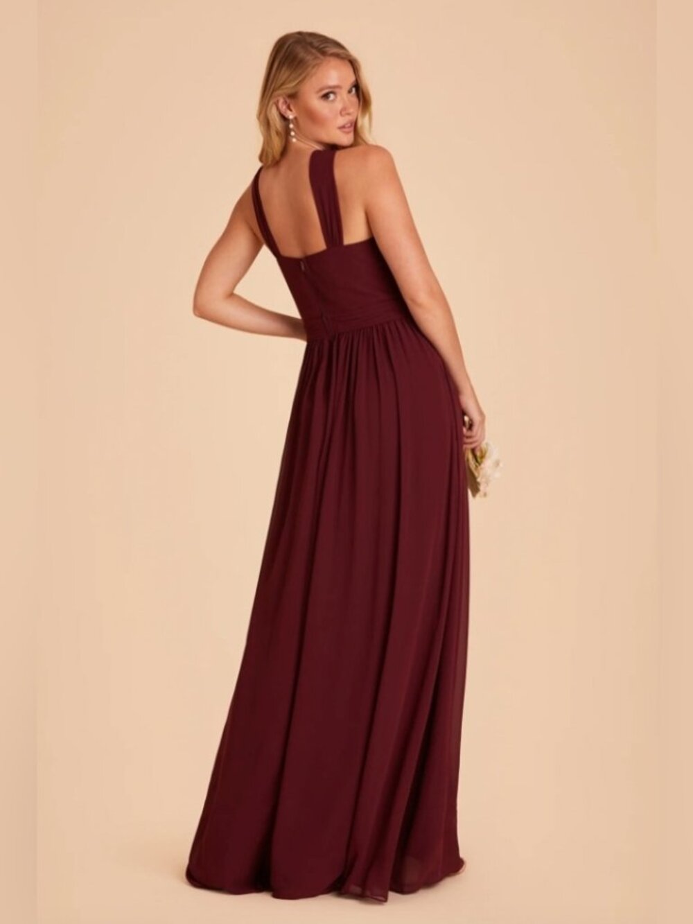 Birdy Grey Chiffon Halter Dress Women’s Medium Cabernet‎ KIKO - Picture 10 of 15